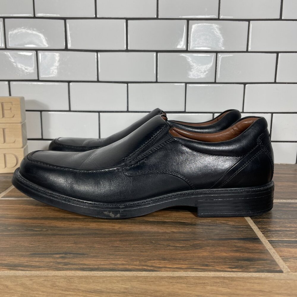 Johnston Murphy XC4 Stanton Moc Venetian Shoes Mens 10.5 Black Leather Loafer